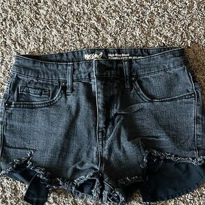 Mossimo black denim distressed high rise shorts size 6